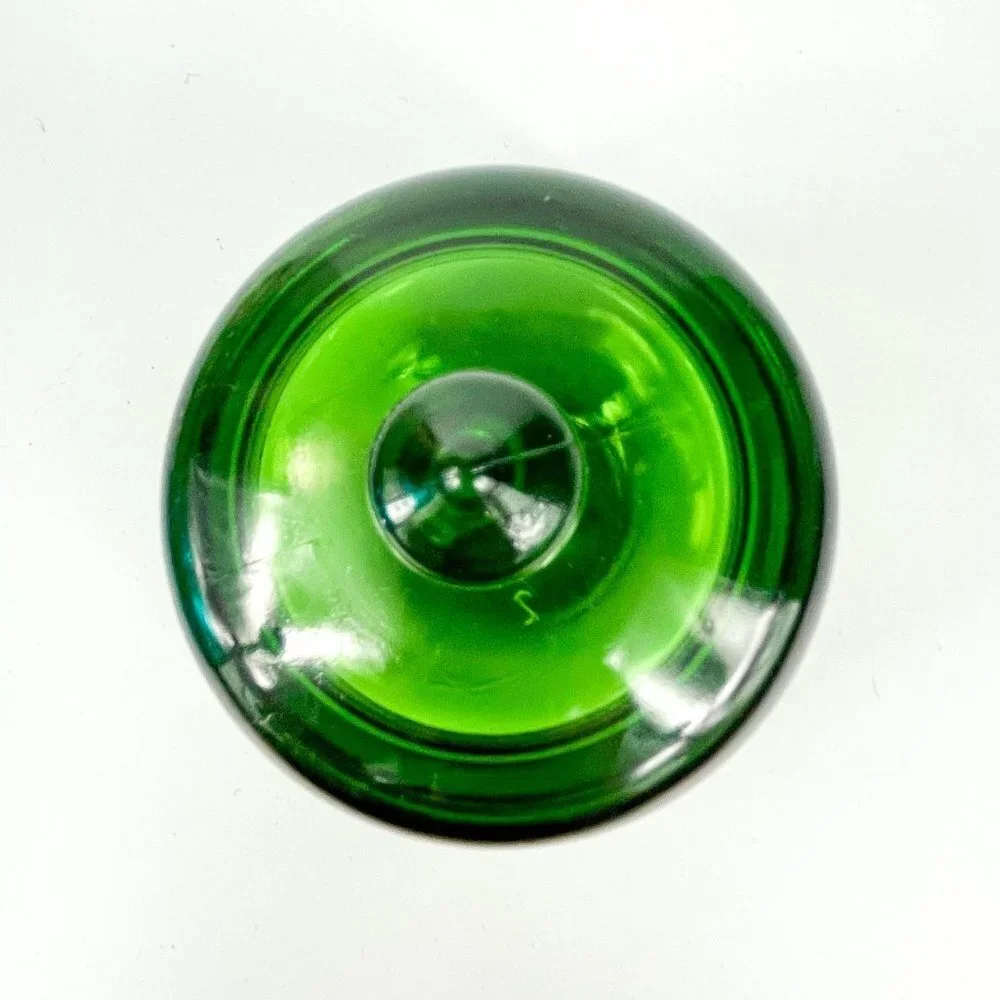 Emerald Green Glass Jam Jelly Jar Purple fruit design Belgium
